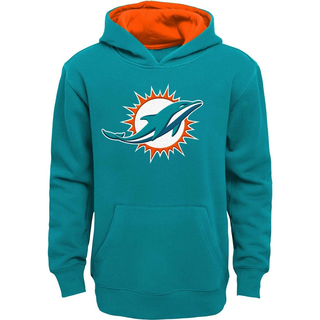 Miami Dolphins Youth Prime Pullover Hoodie - Aqua Hoodies