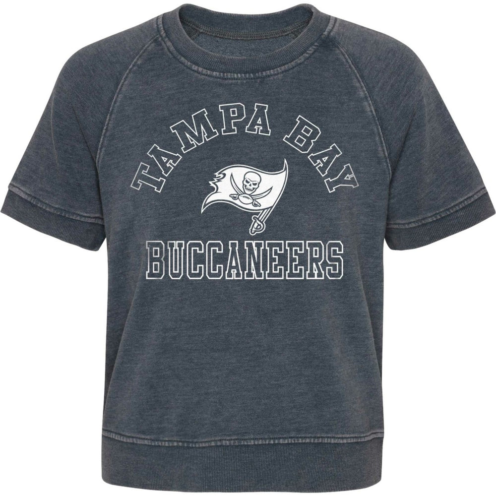Tampa Bay Buccaneers Girls Juniors Cheer Squad Raglan T-Shirt - Heather Charcoal T-shirts