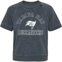 Tampa Bay Buccaneers Girls Juniors Cheer Squad Raglan T-Shirt - Heather Charcoal T-shirts