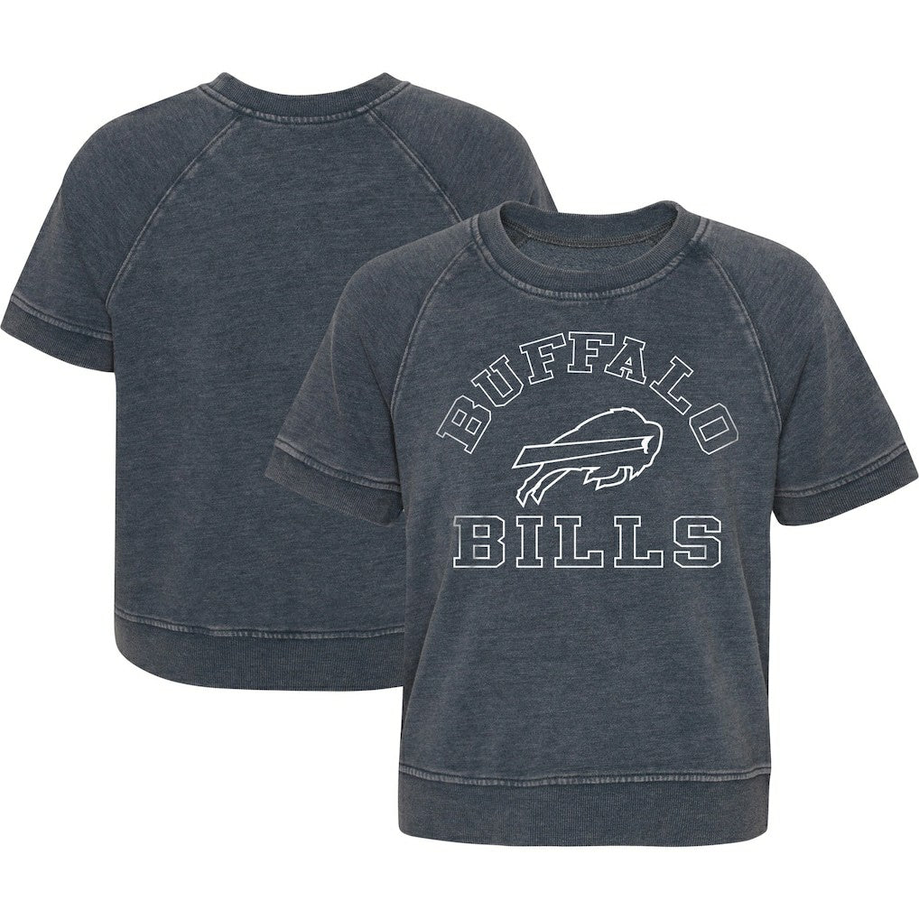 Buffalo Bills Girls Juniors Cheer Squad Raglan T-Shirt - Heather Charcoal T-shirts