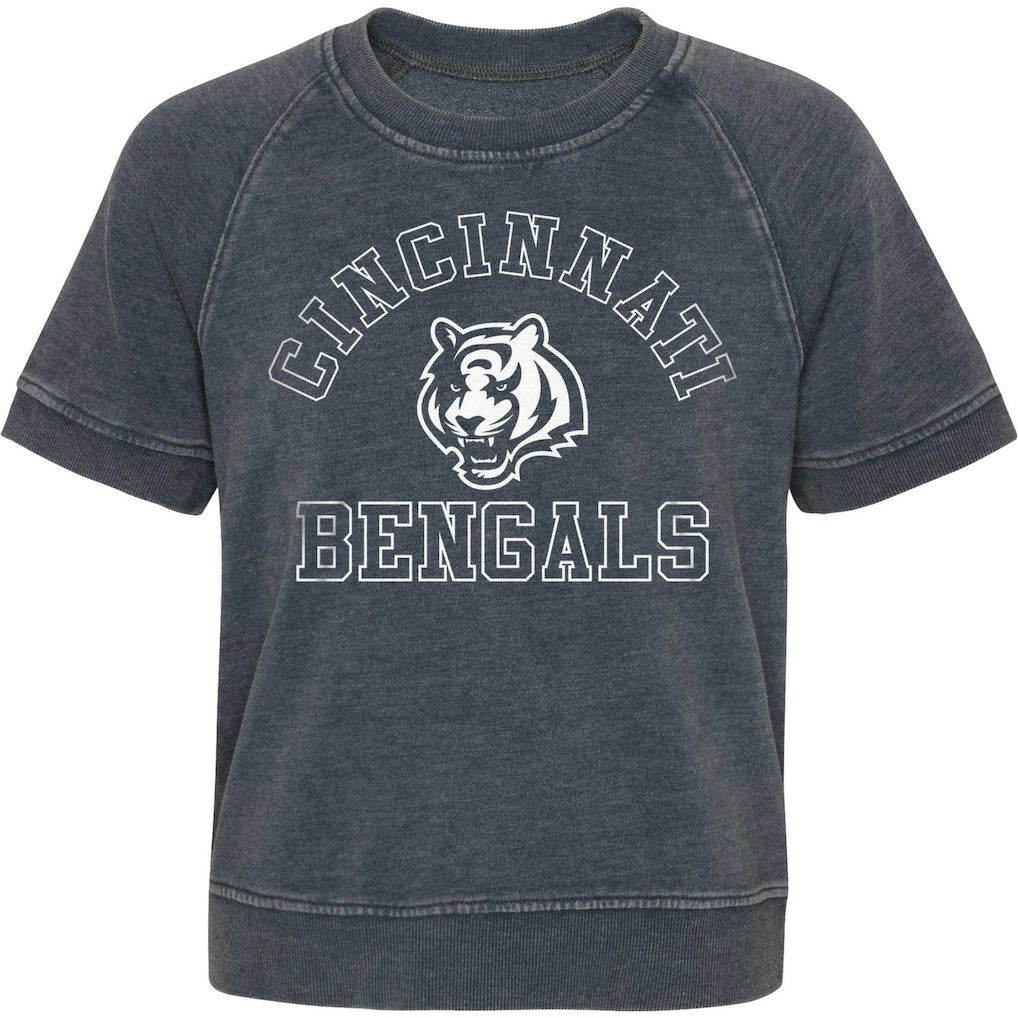 Cincinnati Bengals Girls Juniors Cheer Squad Raglan T-Shirt - Heather Charcoal T-shirts