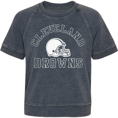 Cleveland Browns Girls Juniors Cheer Squad Raglan T-Shirt - Heather Charcoal T-shirts