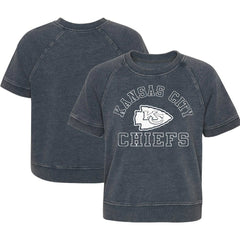 Kansas City Chiefs Girls Juniors Cheer Squad Raglan T-Shirt - Heather Charcoal T-shirts