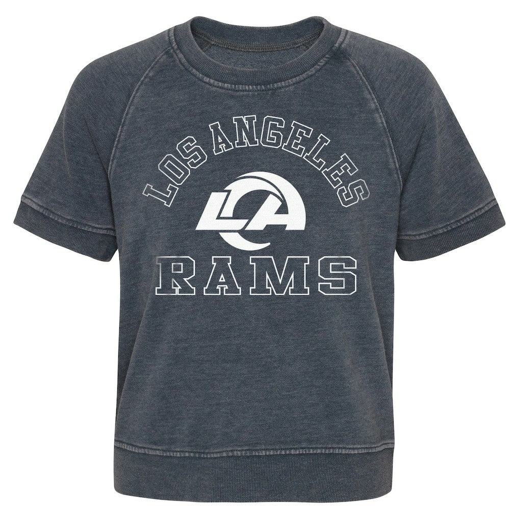 Los Angeles Rams Girls Juniors Cheer Squad Raglan T-Shirt - Heather Charcoal T-shirts