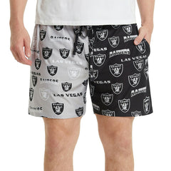 Las Vegas Raiders Concepts Sport Breakthrough AOP Knit Split Shorts - Black/Gray Shorts