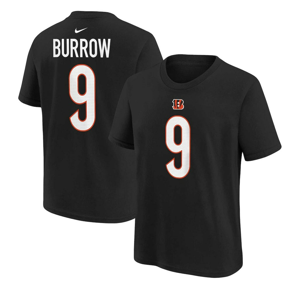 Joe Burrow Cincinnati Bengals Youth Player Name & Number T-Shirt - Black T-shirts