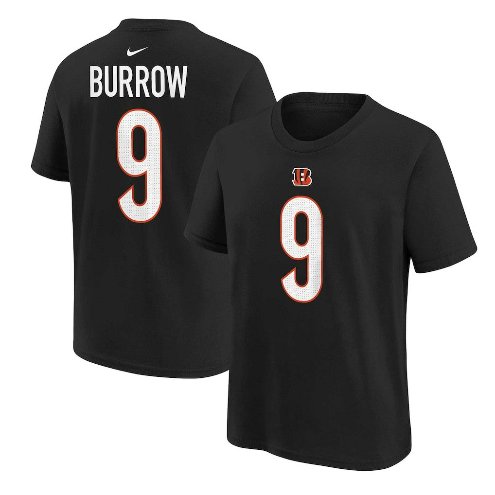 Joe Burrow Cincinnati Bengals Youth Player Name & Number T-Shirt - Black T-shirts