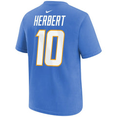 Justin Herbert Los Angeles Chargers Youth Player Name & Number T-Shirt - Powder Blue T-shirts