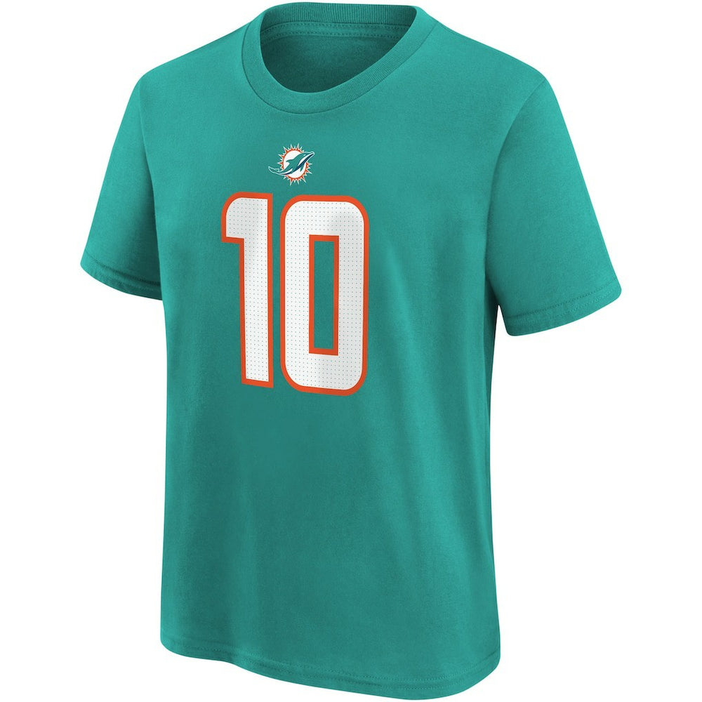 Tyreek Hill Miami Dolphins Youth Player Name & Number T-Shirt - Aqua T-shirts