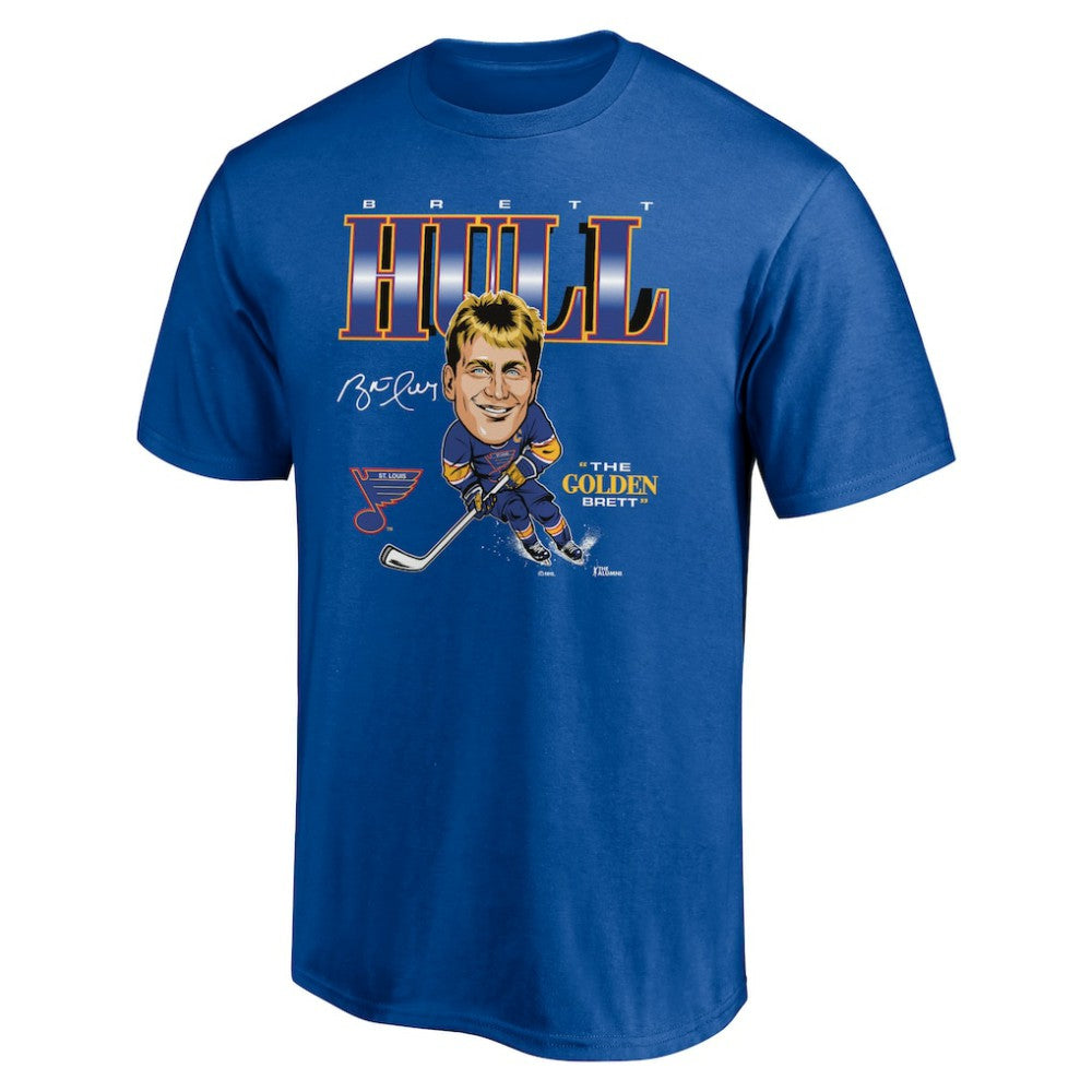 Brett Hull St. Louis Blues Player Caricature T-Shirt - Blue | US 5192698