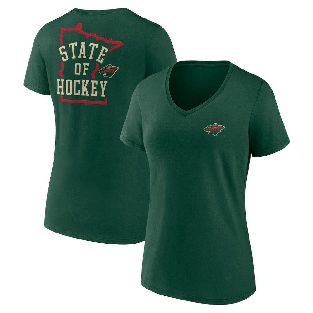 Minnesota Wild Women's Territorial V-Neck T-Shirt - Green | US 5194611