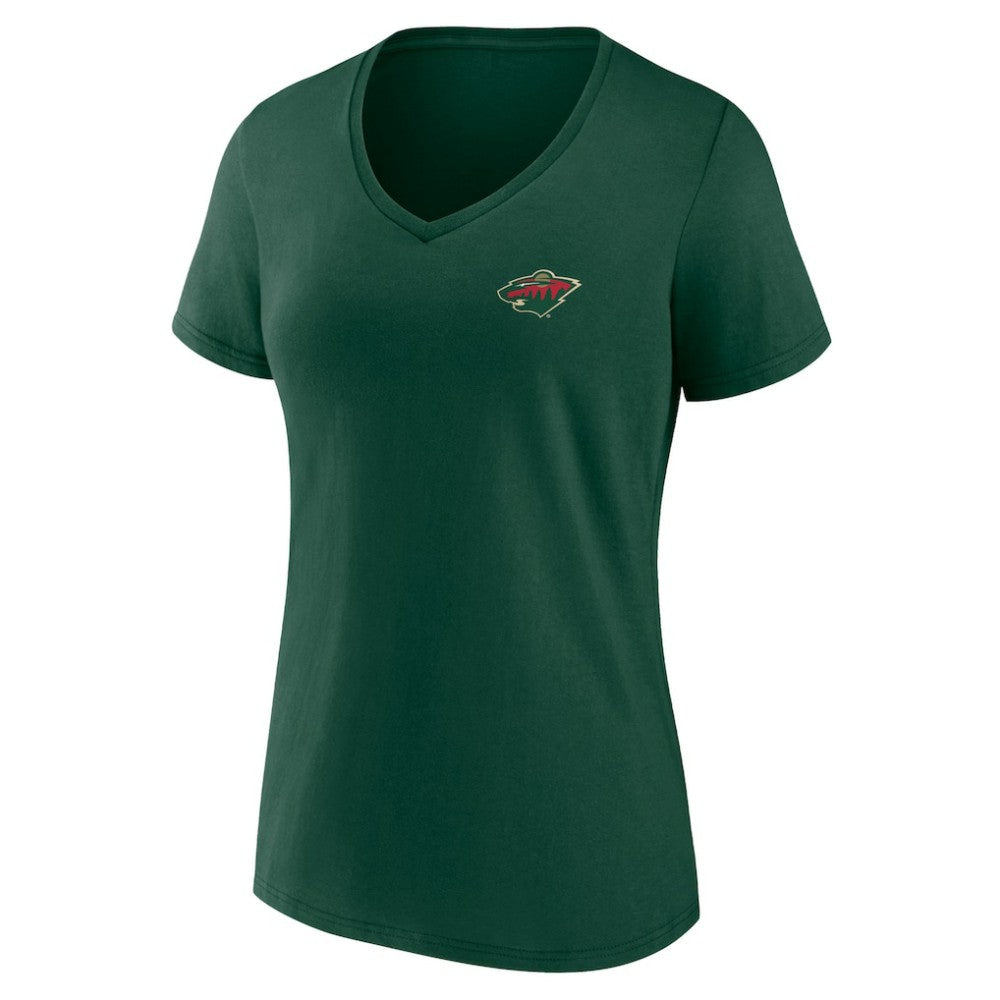 Minnesota Wild Women's Territorial V-Neck T-Shirt - Green | US 5194611