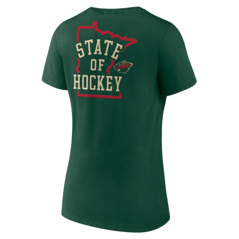 Minnesota Wild Women's Territorial V-Neck T-Shirt - Green | US 5194611