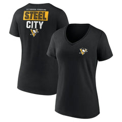 Pittsburgh Penguins Women's Territorial V-Neck T-Shirt - Black | US 5194612