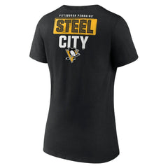 Pittsburgh Penguins Women's Territorial V-Neck T-Shirt - Black | US 5194612