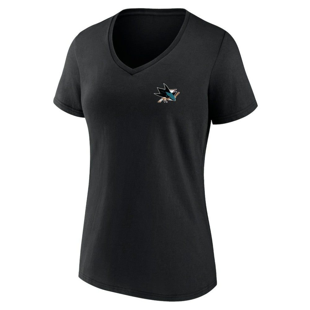 San Jose Sharks Women's Territorial V-Neck T-Shirt - Black | US 5194613