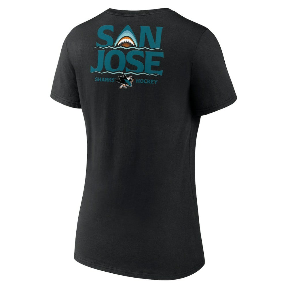 San Jose Sharks Women's Territorial V-Neck T-Shirt - Black | US 5194613