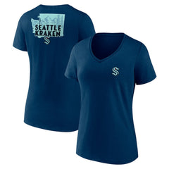 Seattle Kraken Women's Territorial V-Neck T-Shirt - Deep Sea Blue | US 5194614