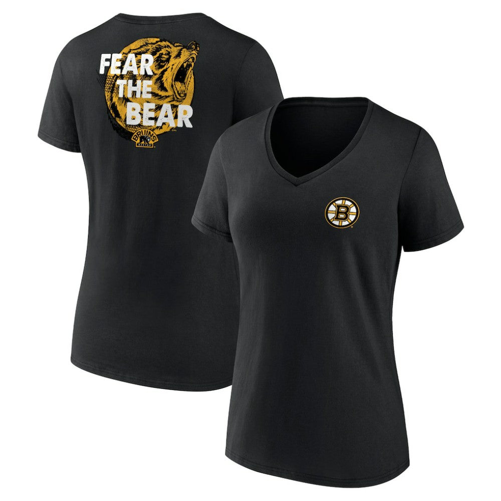 Boston Bruins Women's Territorial V-Neck T-Shirt - Black | US 5194630