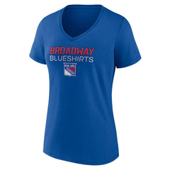 New York Rangers Women's Shout Out V-Neck T-Shirt - Blue | US 5194661