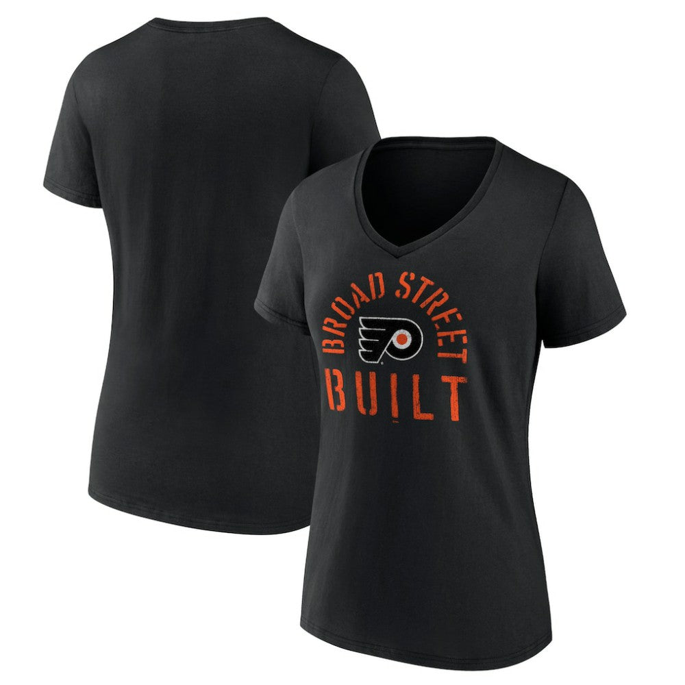 Philadelphia Flyers Women's Shout Out V-Neck T-Shirt - Black | US 5194663