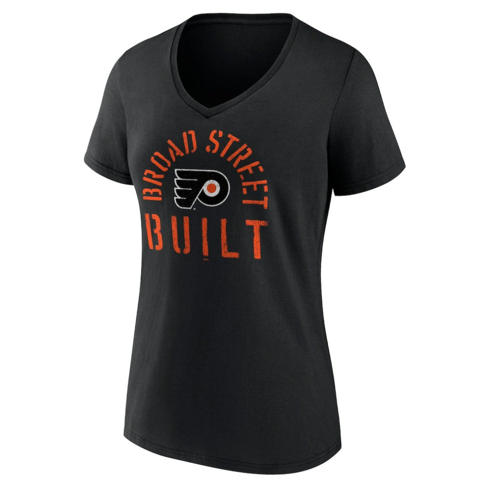 Philadelphia Flyers Women's Shout Out V-Neck T-Shirt - Black | US 5194663
