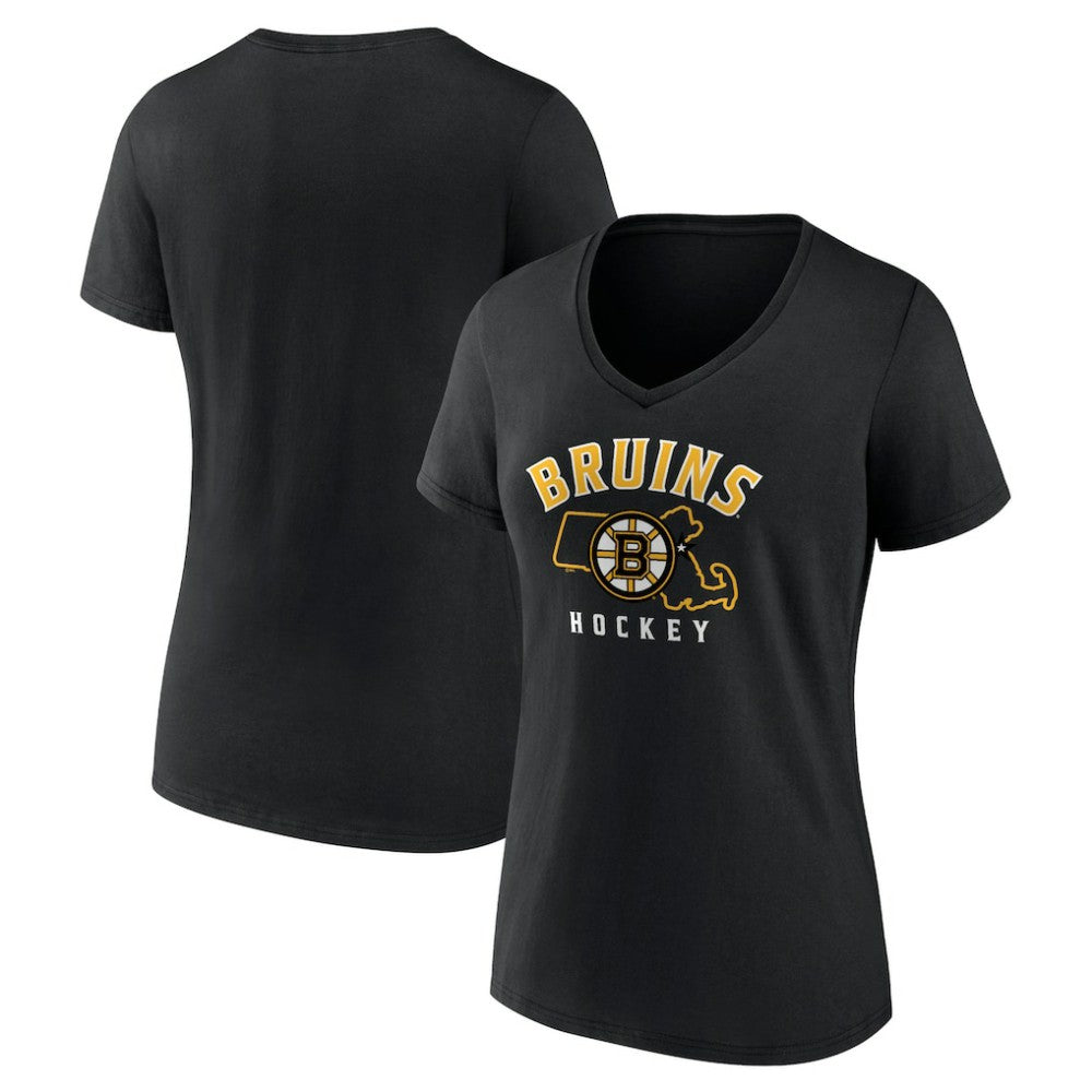 Boston Bruins Women's Proclamation V-Neck T-Shirt - Black | US 5195063