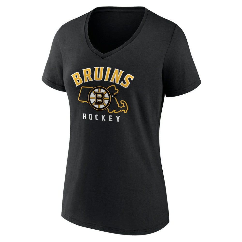 Boston Bruins Women's Proclamation V-Neck T-Shirt - Black | US 5195063