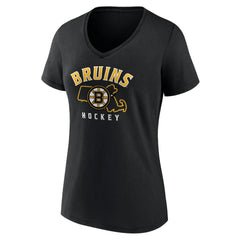 Boston Bruins Women's Proclamation V-Neck T-Shirt - Black | US 5195063