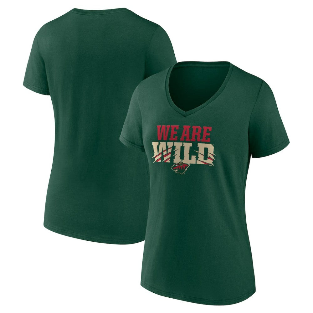Minnesota Wild Women's Proclamation V-Neck T-Shirt - Green | US 5195068