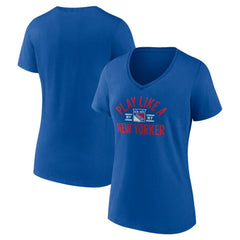 New York Rangers Women's Proclamation V-Neck T-Shirt - Blue | US 5195069