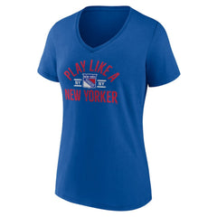 New York Rangers Women's Proclamation V-Neck T-Shirt - Blue | US 5195069
