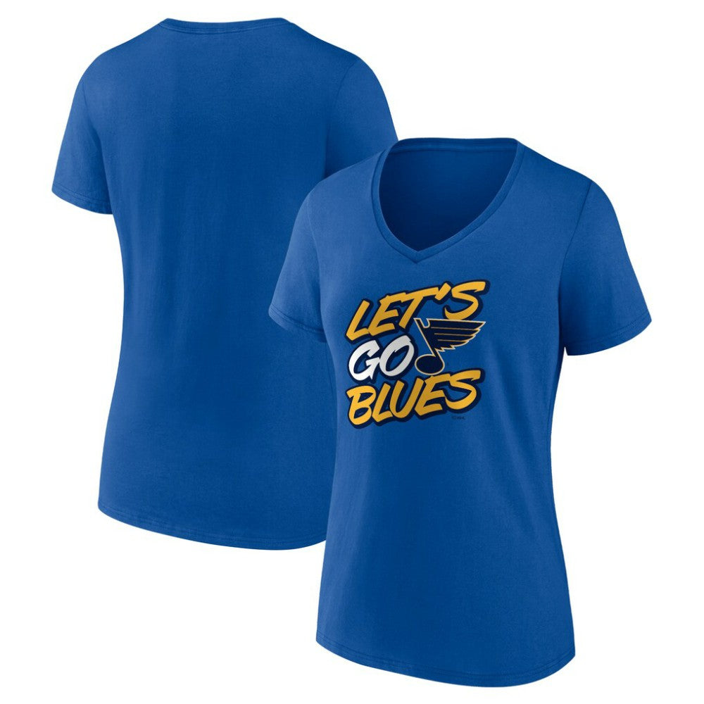 St. Louis Blues Women's Proclamation V-Neck T-Shirt - Blue | US 5195073