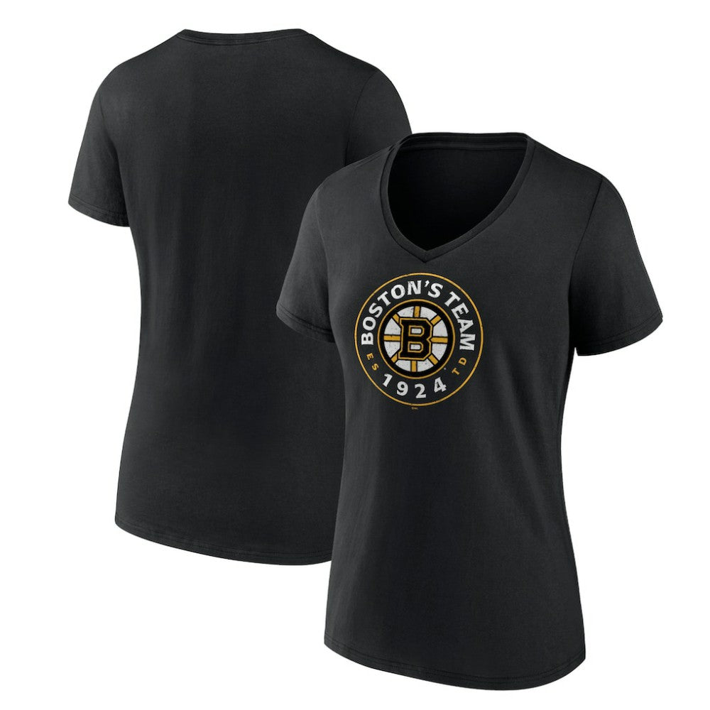 Boston Bruins Women's Represent V-Neck T-Shirt - Black | US 5195433