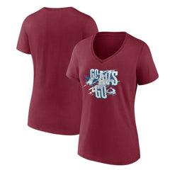 Colorado Avalanche Women's Represent V-Neck T-Shirt - Burgundy | US 5195440