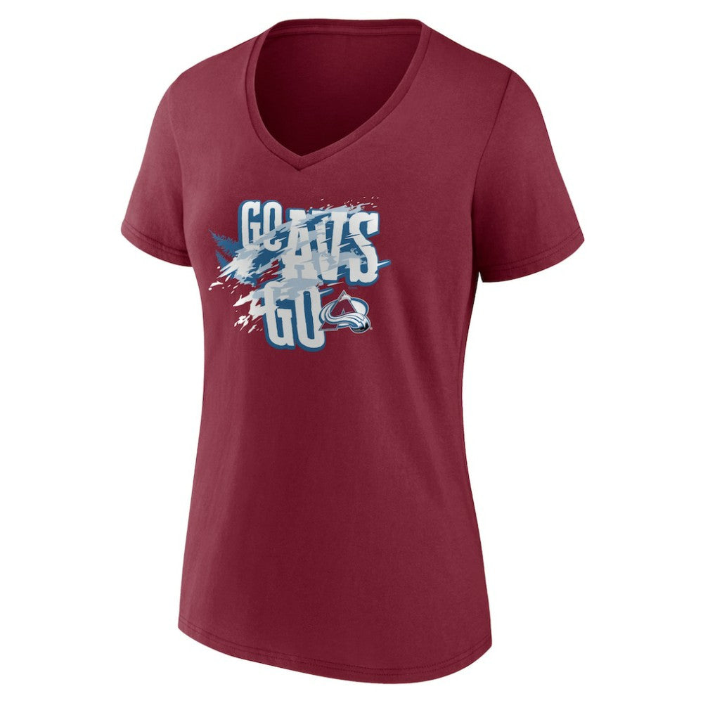 Colorado Avalanche Women's Represent V-Neck T-Shirt - Burgundy | US 5195440