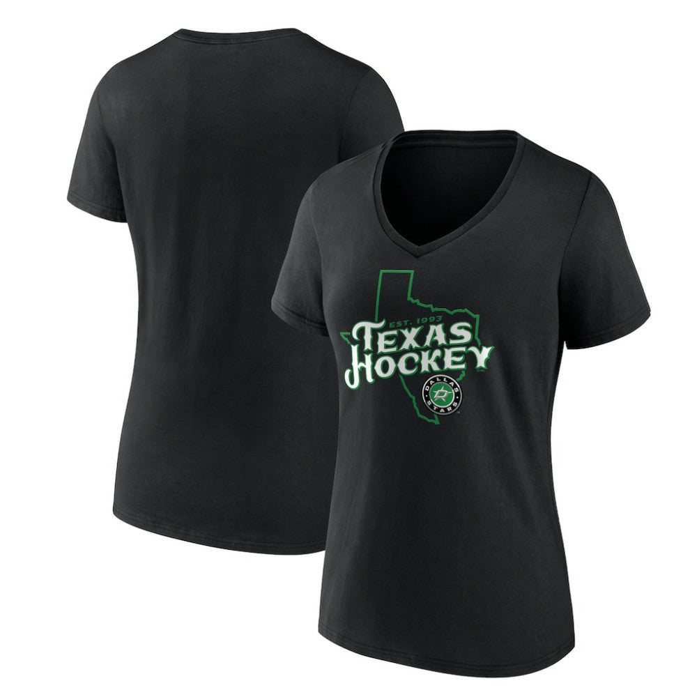 Dallas Stars Women's Represent V-Neck T-Shirt - Black | US 5195441