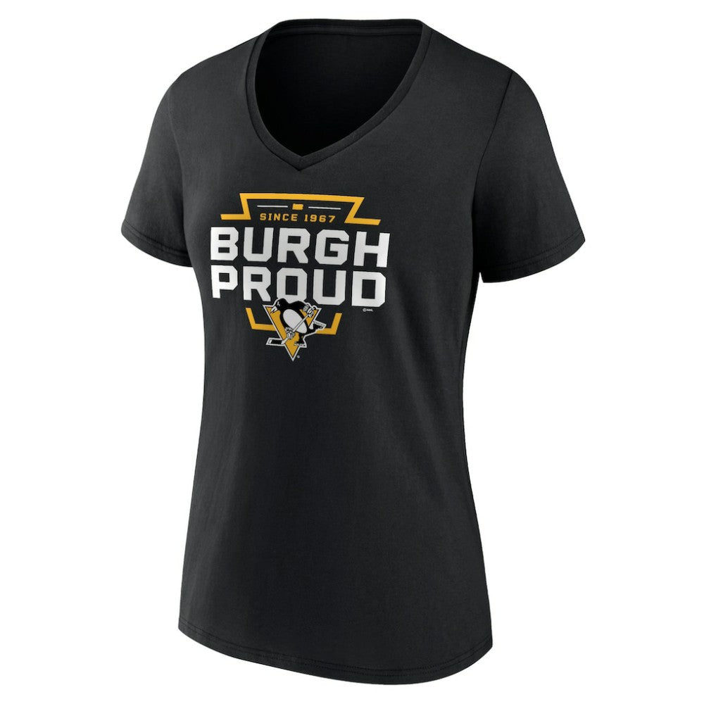Pittsburgh Penguins Women's Represent V-Neck T-Shirt - Black | US 5195458