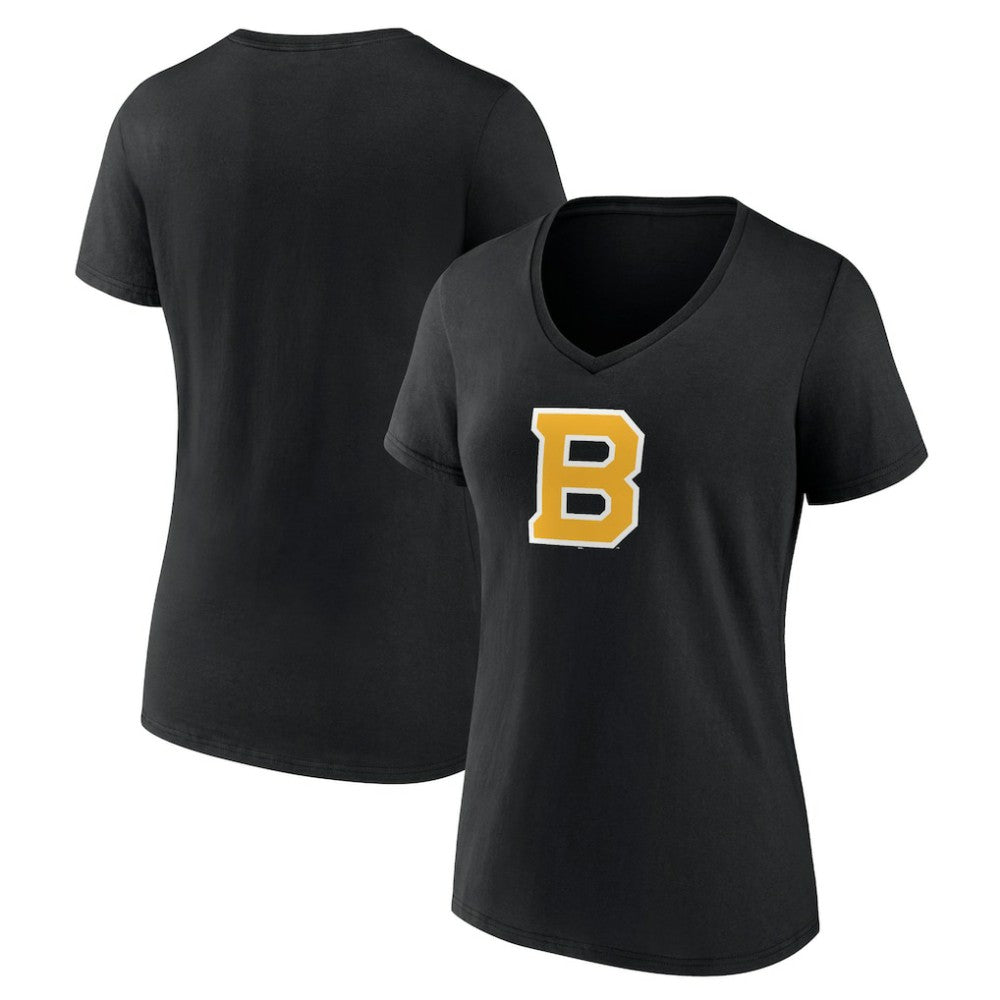 Boston Bruins Women's Alternate Logo V-Neck T-Shirt - Black | US 5196933