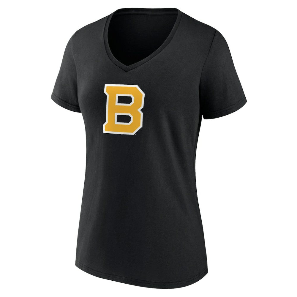 Boston Bruins Women's Alternate Logo V-Neck T-Shirt - Black | US 5196933