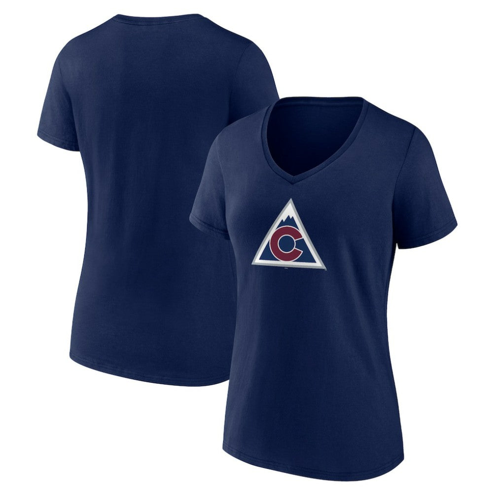 Colorado Avalanche Women's Alternate Logo V-Neck T-Shirt - Navy | US 5196936