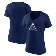 Colorado Avalanche Women's Alternate Logo V-Neck T-Shirt - Navy | US 5196936