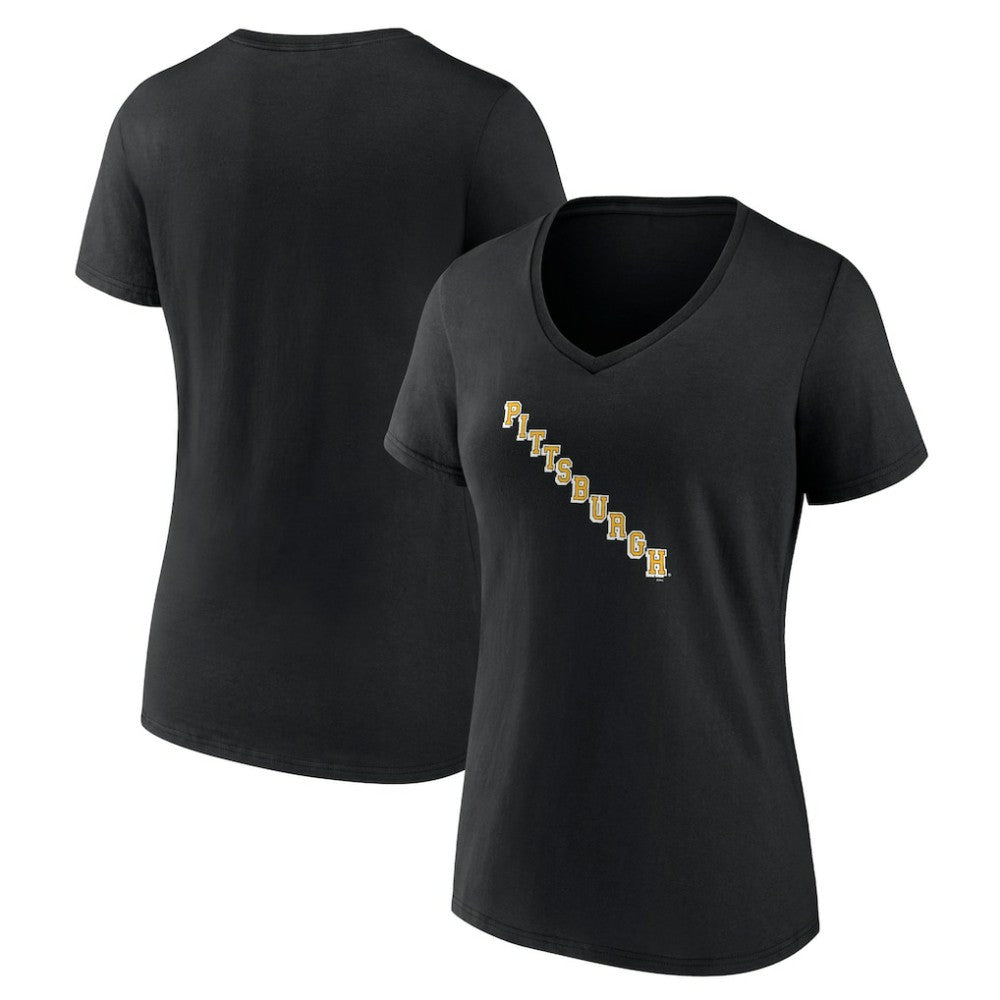 Pittsburgh Penguins Women's Alternate Logo V-Neck T-Shirt - Black | US 5196937