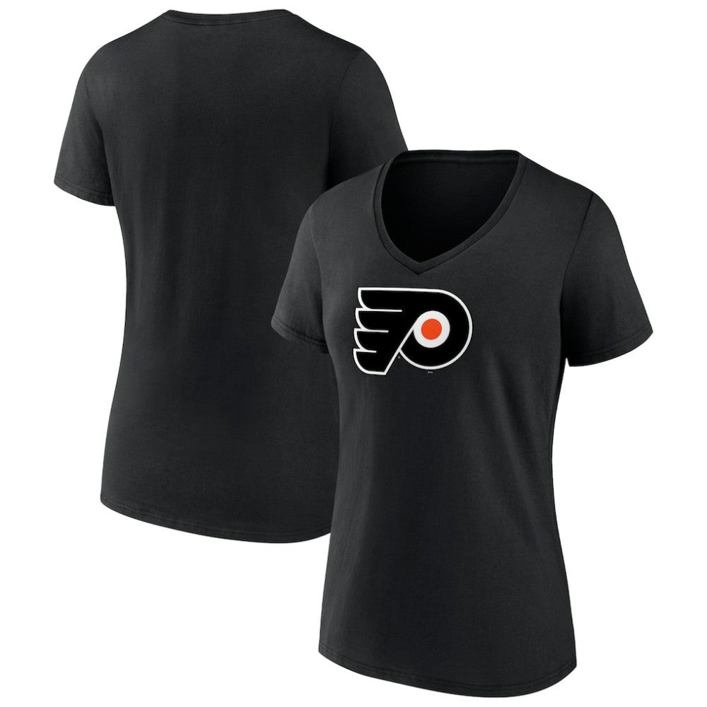 Philadelphia Flyers Women's Alternate Logo V-Neck T-Shirt - Black | US 5196946
