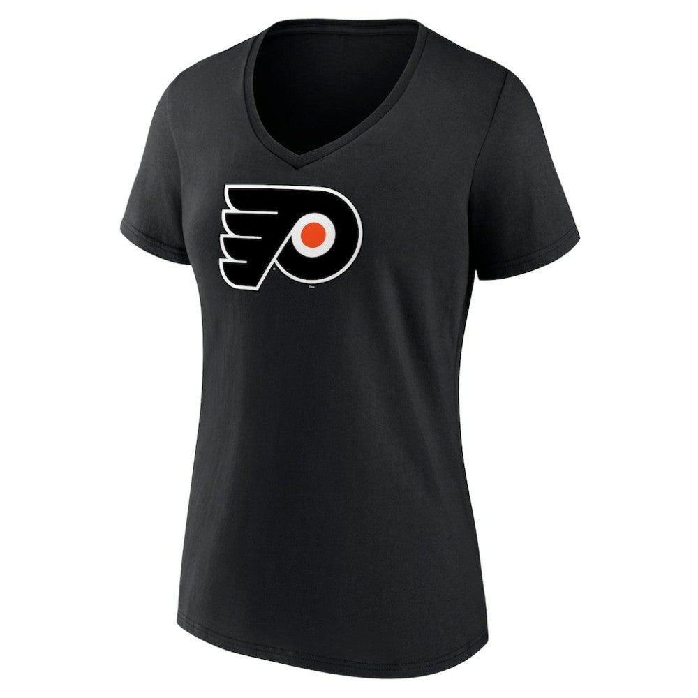 Philadelphia Flyers Women's Alternate Logo V-Neck T-Shirt - Black | US 5196946