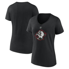 Buffalo Sabres Women's Alternate Logo V-Neck T-Shirt - Black | US 5197026