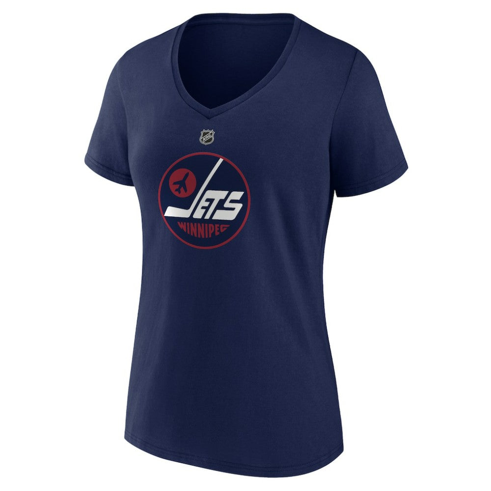 Winnipeg Jets Women's Alternate Logo V-Neck T-Shirt - Navy | US 5197034