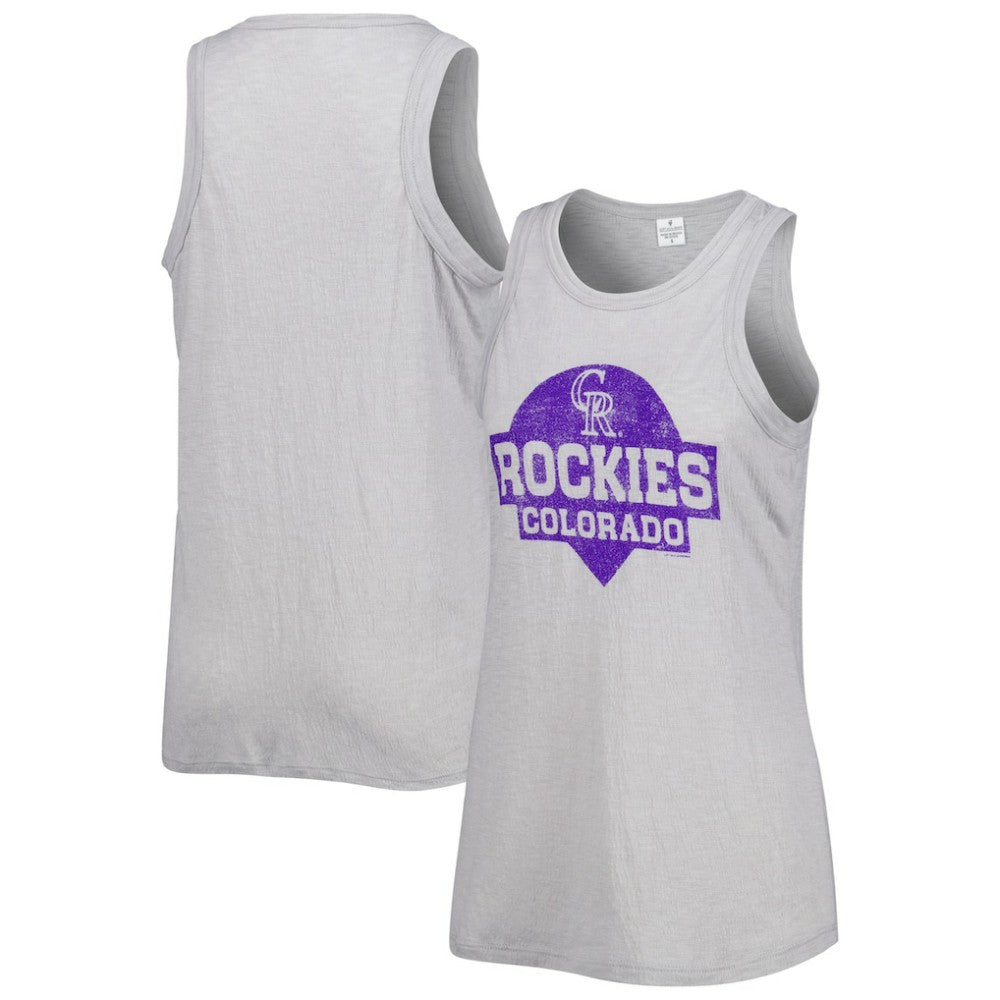 Colorado Rockies Soft as a Grape Women's Tri-Blend Tank Top - Gray Tanks