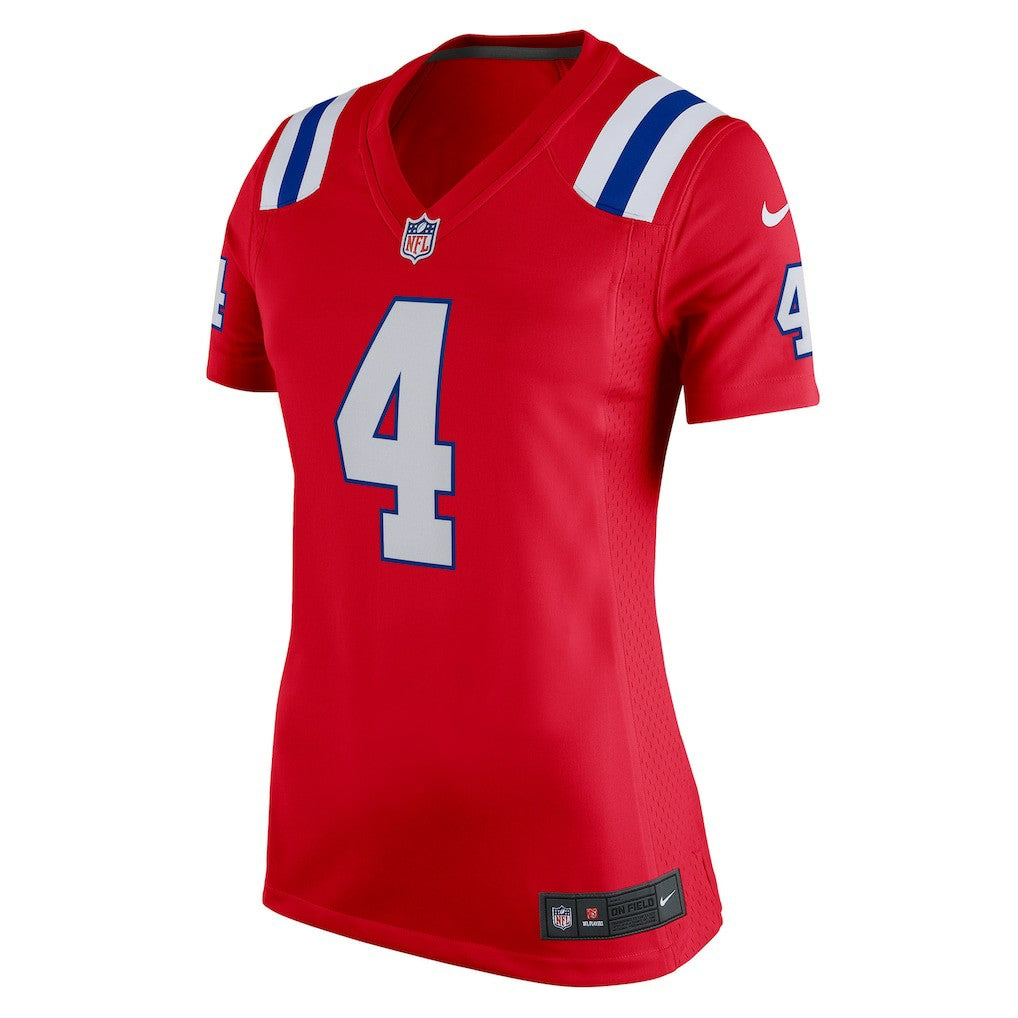 Bailey Zappe New England Patriots Women's Team Game Jersey - Red Jerseys