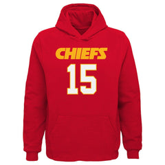 Patrick Mahomes Kansas City Chiefs Youth Mainliner Player Name & Number Pullover Hoodie - Red Hoodies